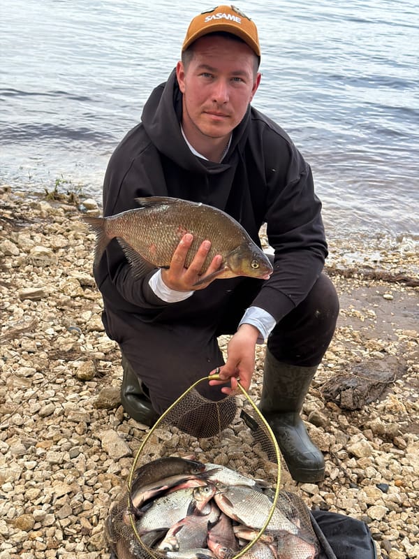 Morning fishing session documented on Russian shore