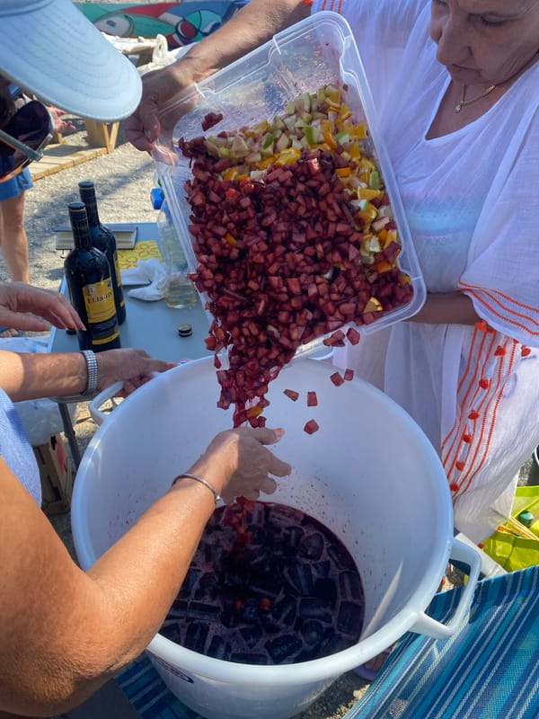 Beachside sangria-making and barbecue on a Marbella afternoon