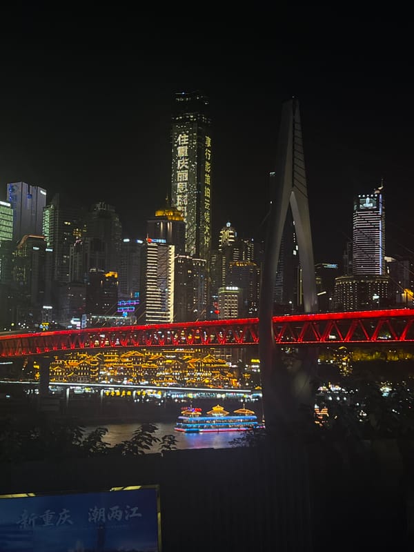 Chongqing's Jiangbeicheng waterfront glows at night