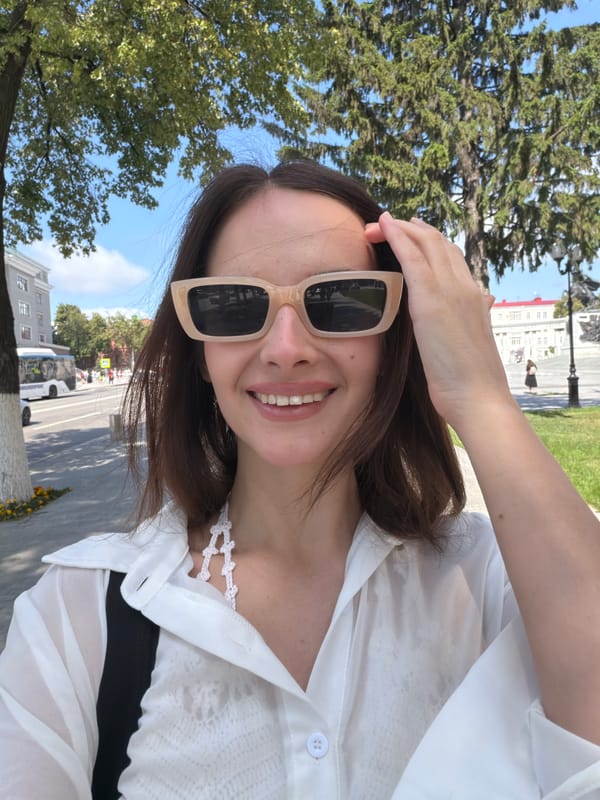 Selfie moment in Ufa with a clock tower backdrop