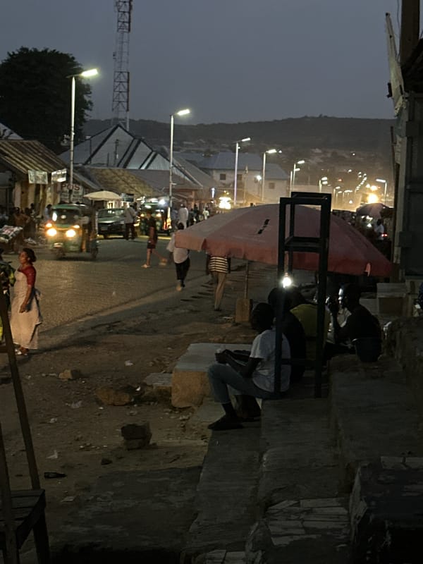 Evening street food preparation observed in Jos, Nigeria
