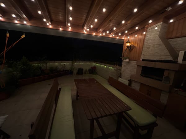 Evening terrace views captured across Plovdiv residential district