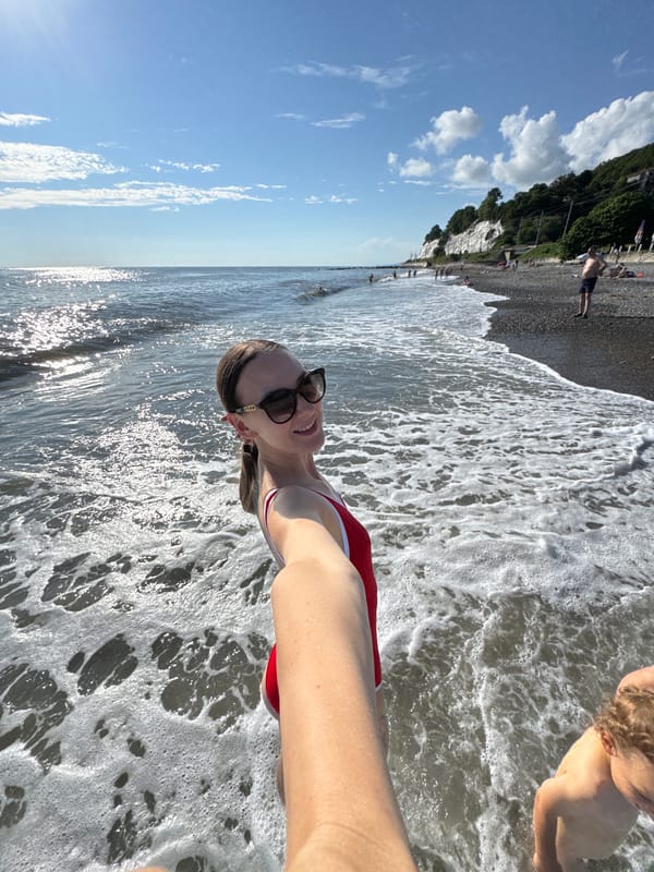 Afternoon at Sochi's Black Sea pebble beach, July 2026