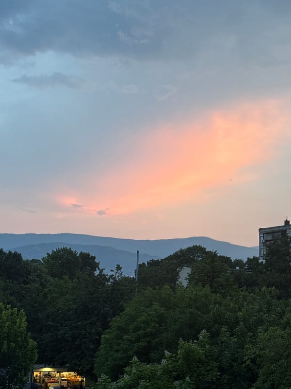 Twilight scenes captured across Plovdiv's urban landscape and mountains