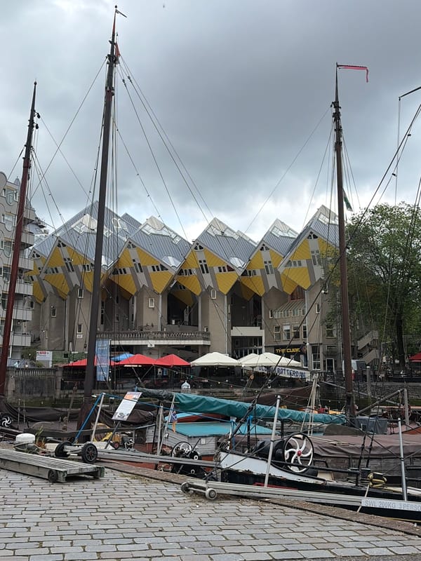 Rotterdam harbor district captured in overcast morning documentation session