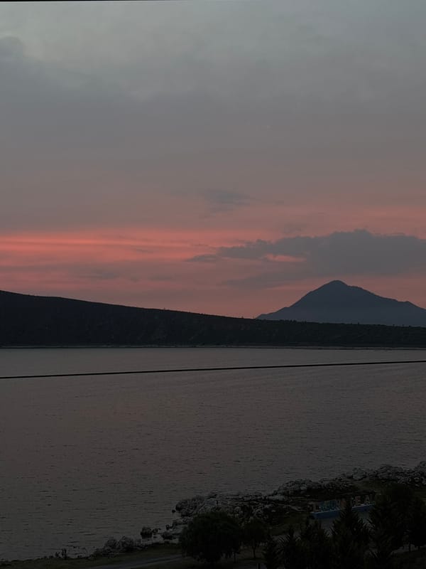 Sunset scene documented at Alchichica Lake, Mexico