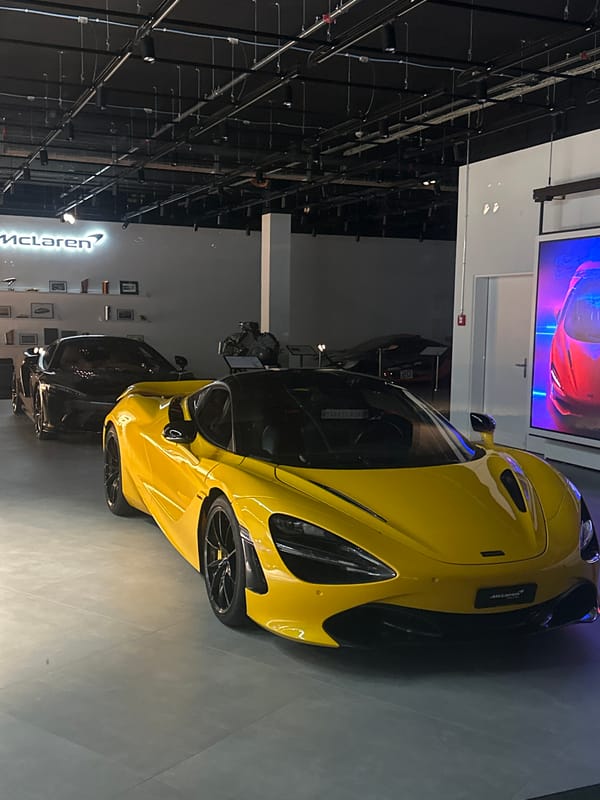 McLaren showroom displays captured in Glattbrugg, Switzerland