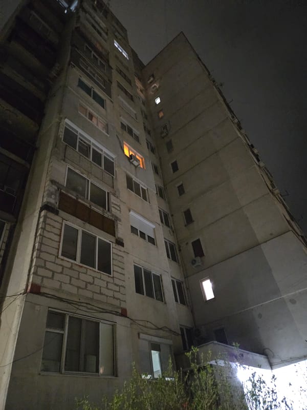 Evening street life documented across Pleven, Bulgaria neighborhood