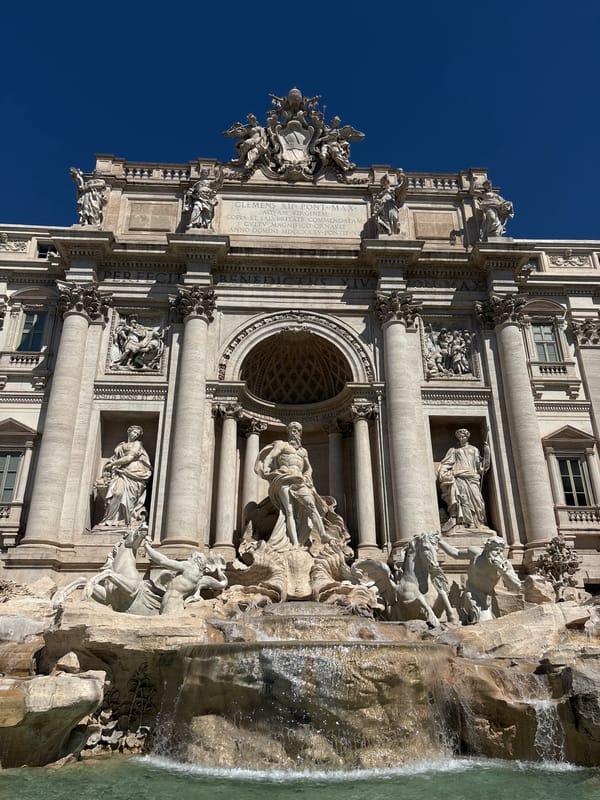 Morning scenes captured around Rome's iconic Trevi Fountain