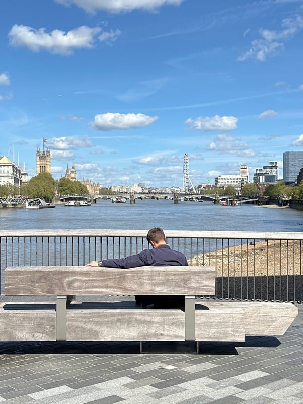 Thames riverbank sees casual Sunday morning activity in London