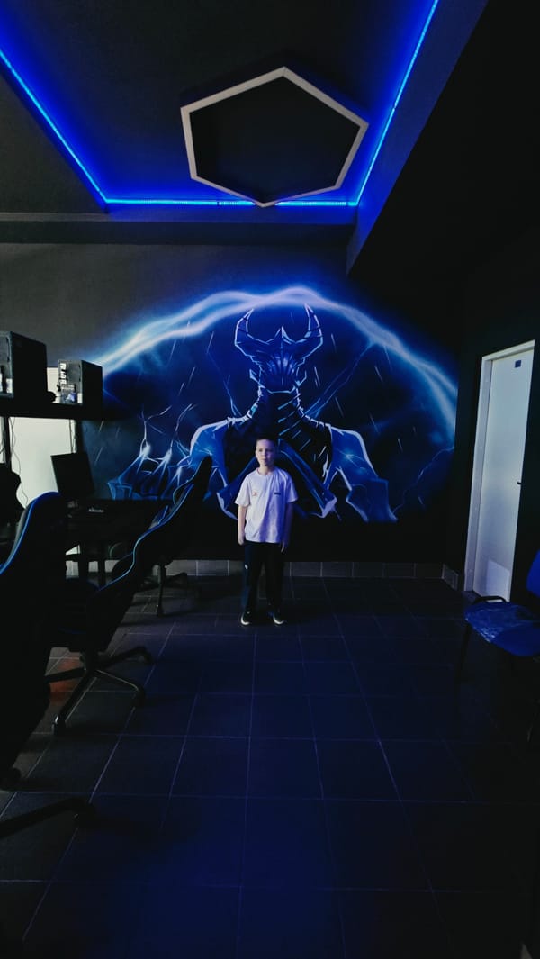 Hanging out at a neon-lit gaming club in Ramenskoye
