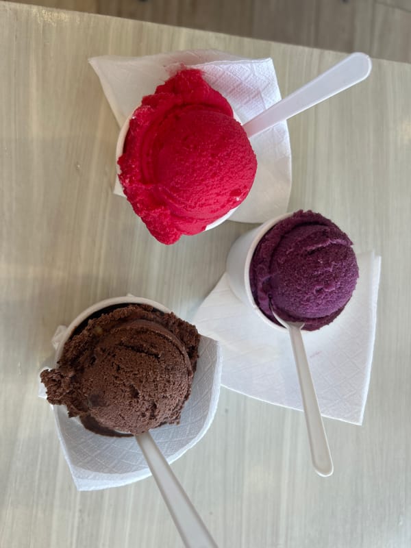 Afternoon outing through shops and ice cream documented