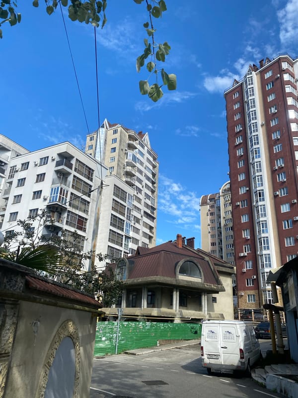 Morning street scenes and child documented in Sochi, Russia