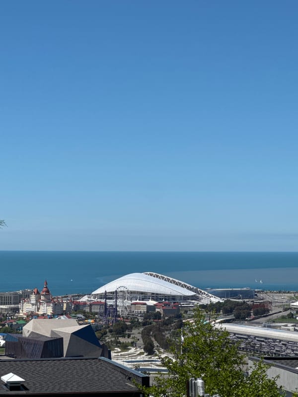 Clear morning view captured of Sochi coastal cityscape