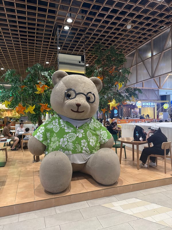 Bangkok mall browse: plush displays, movie promos, and miniature dioramas