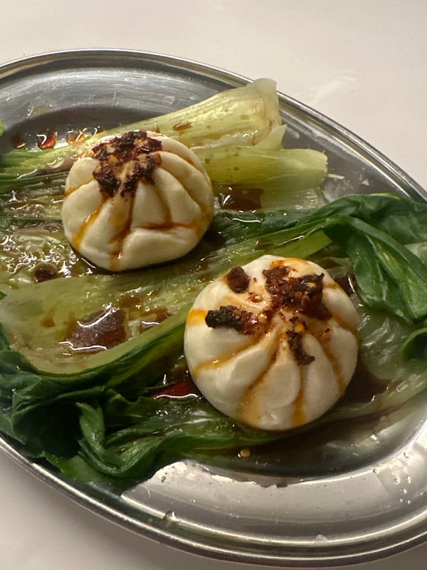 Steamed buns with chili crisp photographed in London