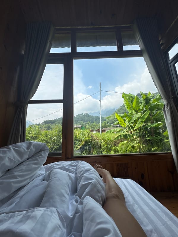 Quiet bedroom moment captured in Vietnamese commune