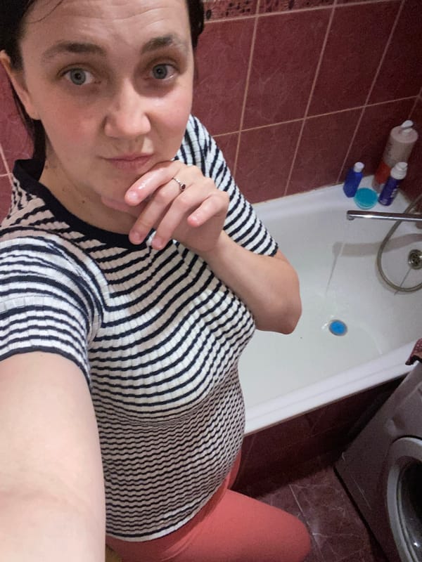 Casual photo session, same striped outfit, multiple angles