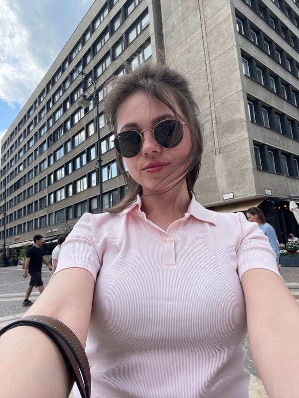 Tourist takes selfies at St. Stephen's Basilica in Budapest