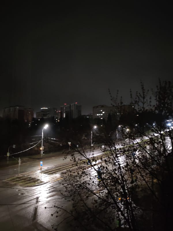 Woman photographed during rainy night in Izhevsk, Russia