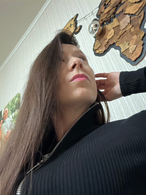 Woman photographed with decorative items in Tuymazy home