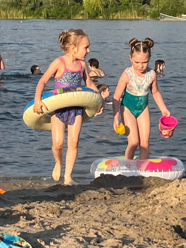 Summer day on the Dnipro: beach play and watersports in full swing