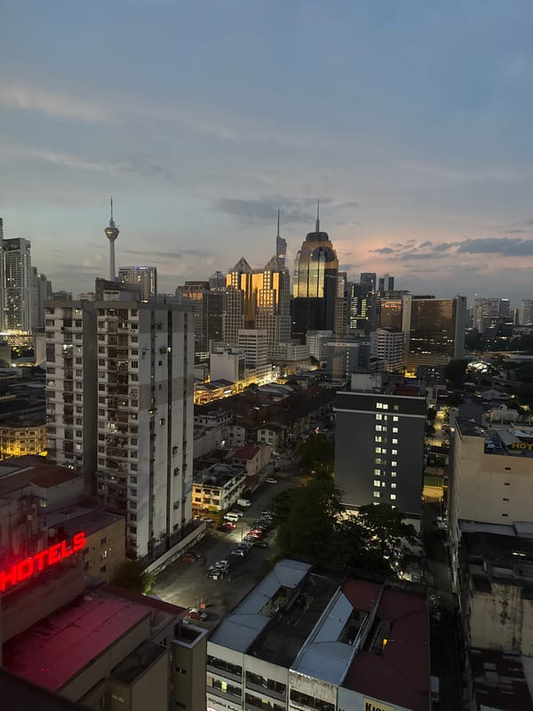 Kuala Lumpur skyline from dusk to night, high-rise views
