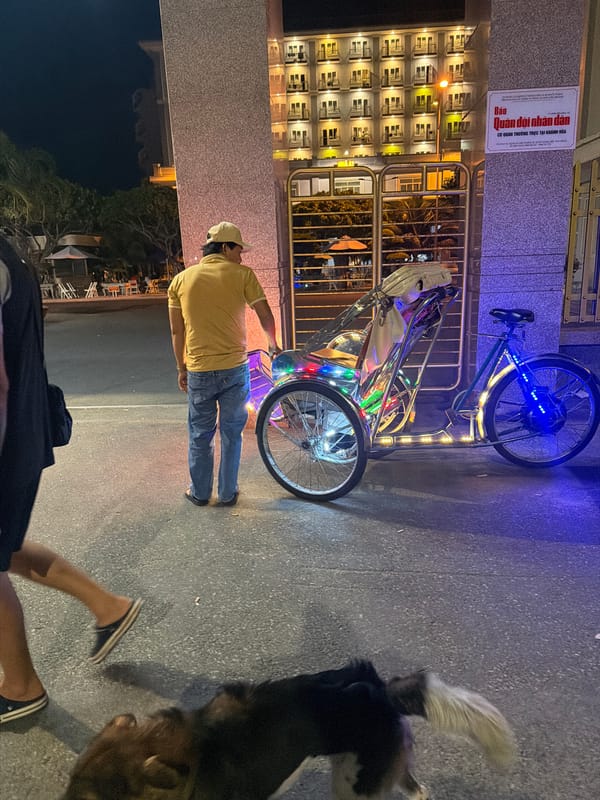 Evening street life documented along Nha Trang beachfront, Vietnam