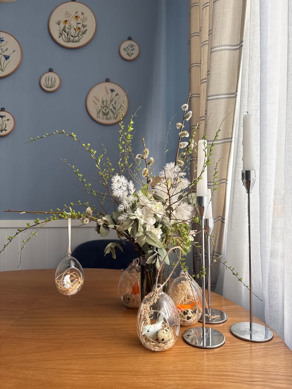 Still life arrangement with suspended glass orbs observed in Saint Petersburg