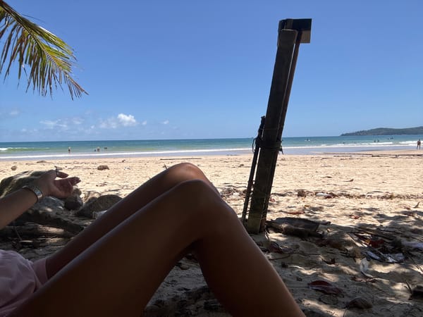 Lazy morning on a rocky Choeng Thale beach