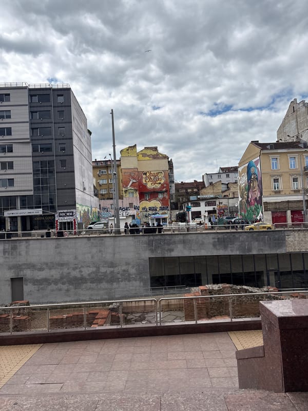 Sofia street scenes and National Theatre captured by witness