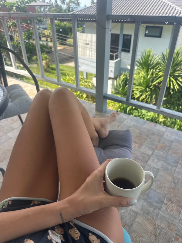 Slow morning self-care on a Ko Samui balcony