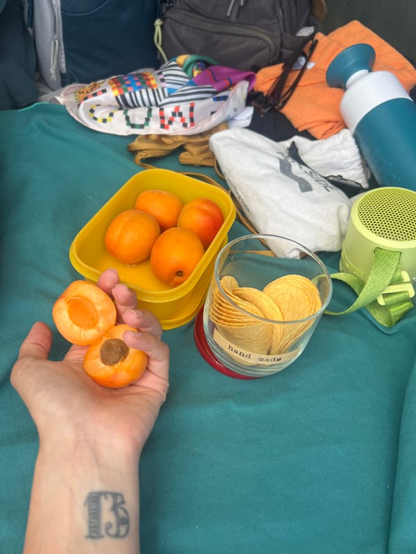 Beach picnic documented at Sant Pol de Mar, Spain