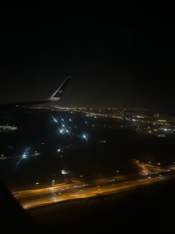 Nighttime aerial view captured over Khimki, Russia from aircraft