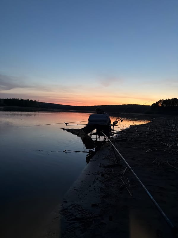 Evening fishing session documented in Chaykovsky, Russia