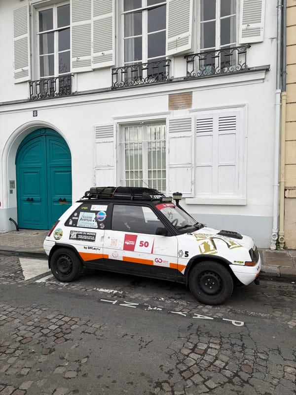 Modified Renault 5 spotted on Paris cobblestone street