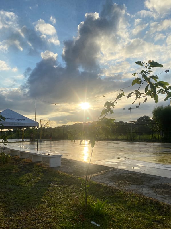 Golden hour basketball courts and public spaces in Davao City