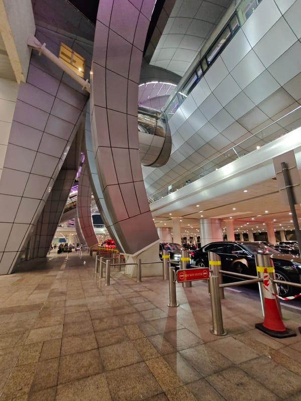 Evening snapshots document casual moments at Dubai International Airport