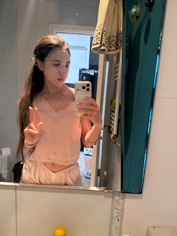 Morning skincare and getting-ready moments from a Sofia apartment