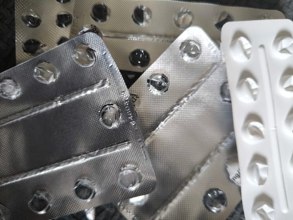 Empty pill packaging documented in Latvia morning hours