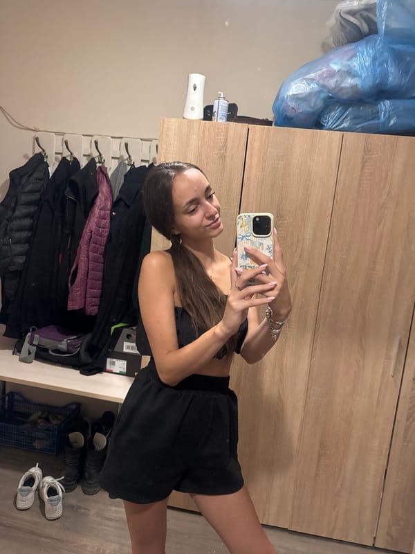 Casual selfies around a Sofia apartment, August 2026