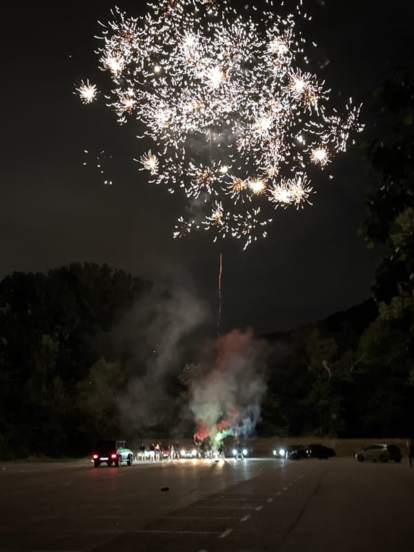 Fireworks display lights up Kokalyane parking lot