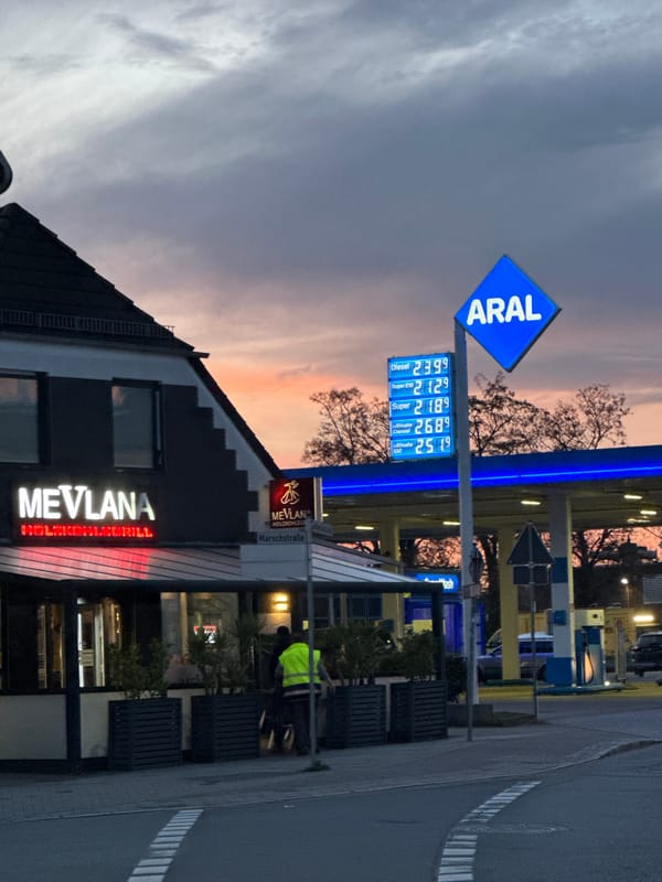 Evening twilight scene documented in Bremen, Germany