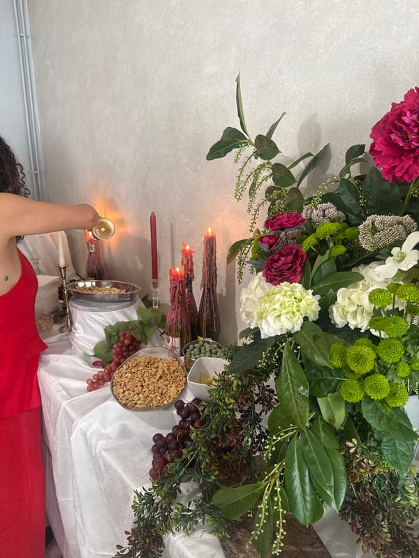 Woman hosts dessert celebration with cakes in Wattrelos