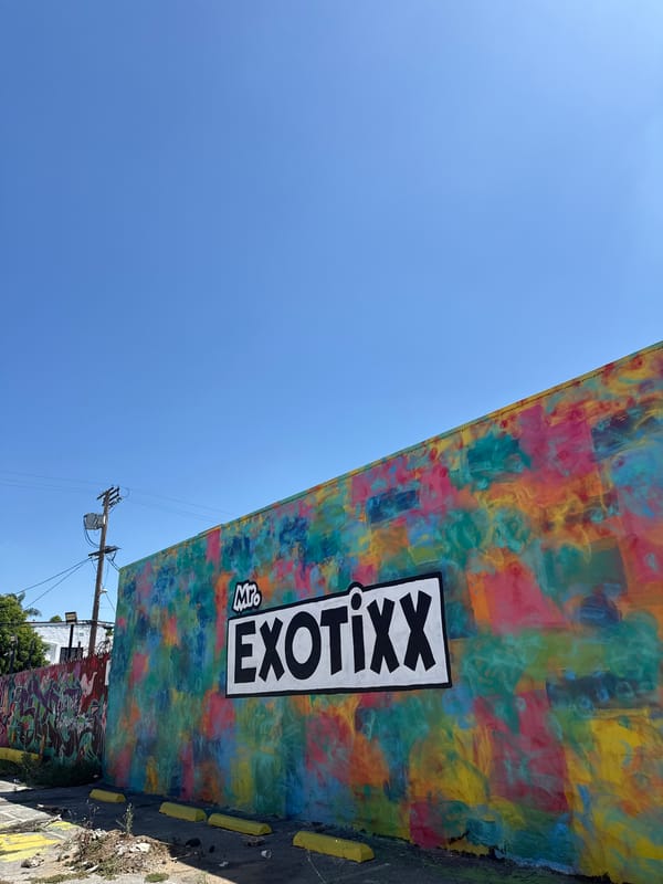 Abstract expressionist mural documented on Los Angeles building