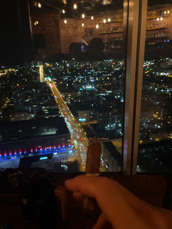 Blurred nighttime cityscape captured in Yekaterinburg, Russia