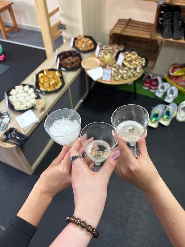 Birthday celebration with champagne and cakes held in Varna gym
