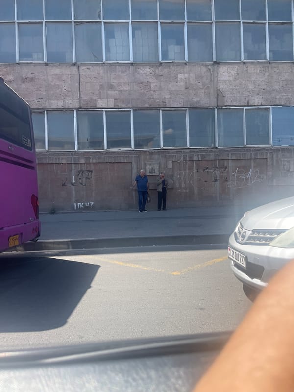 Clear morning captures everyday street life across Yerevan