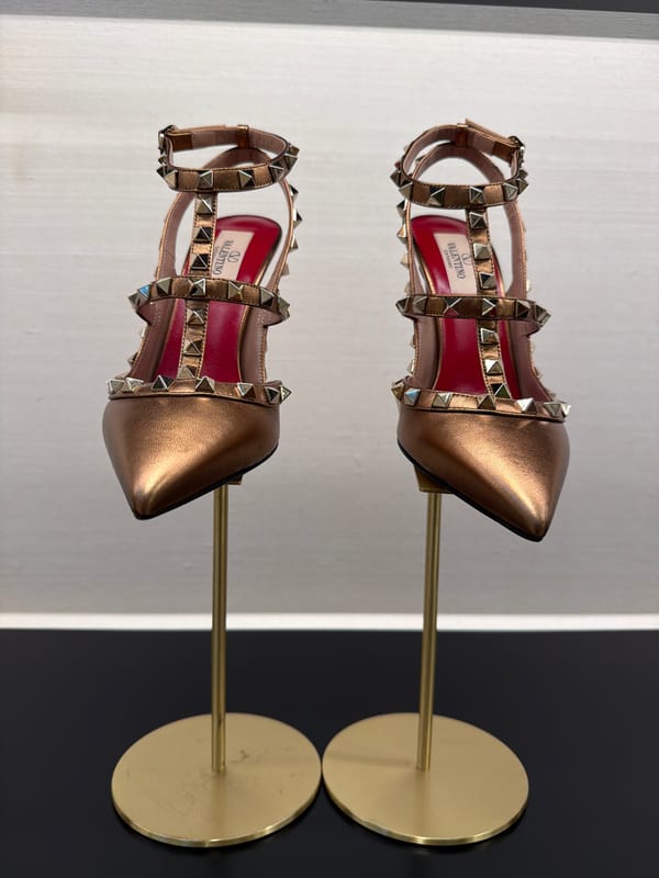 Inside a Valentino boutique: shoes, bags, and accessories on display