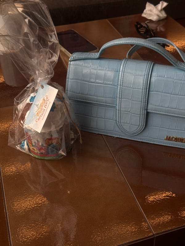 Designer handbag and packaged plate spotted in Khimki